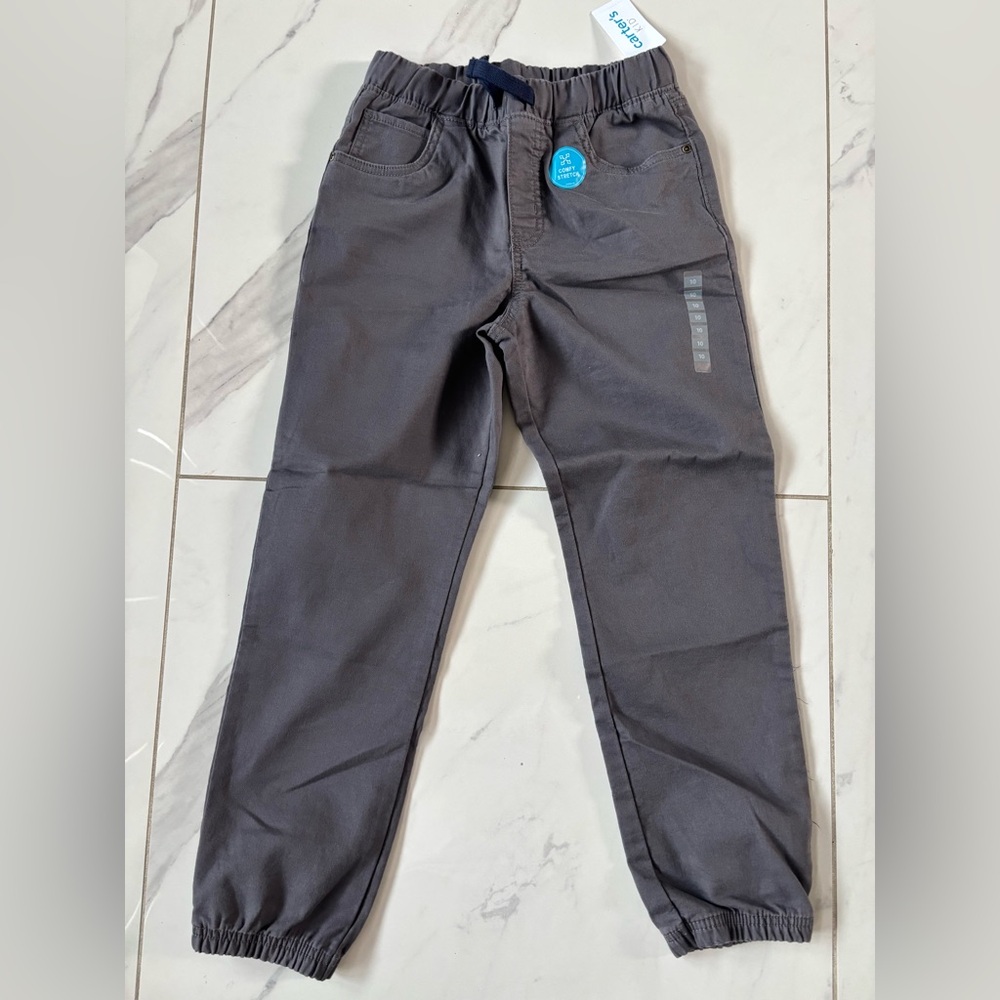 Carter's Charcoal Elastic-Waist Kids Pants - Picture 3 of 7